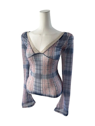 Reelcar lace see-through T