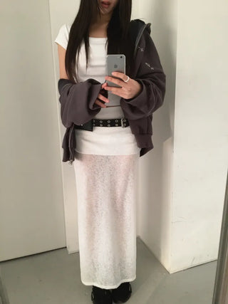 Rito see-through dress long skirt