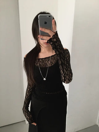 Mina Flower Lace See-Through T