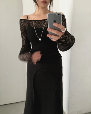 Mina Flower Lace See-Through T