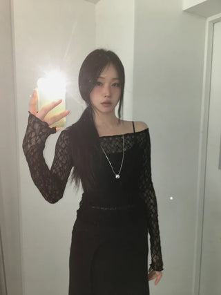 Mina Flower Lace See-Through T