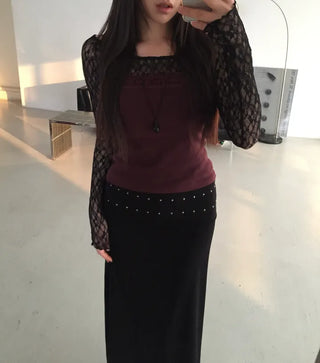 Mina Flower Lace See-Through T