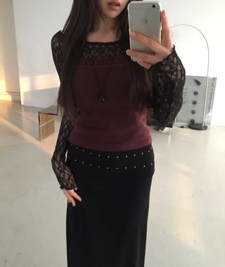 Mina Flower Lace See-Through T