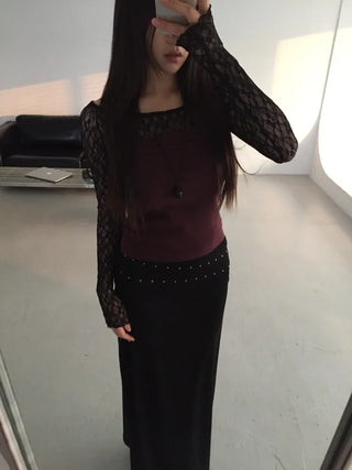 Mina Flower Lace See-Through T