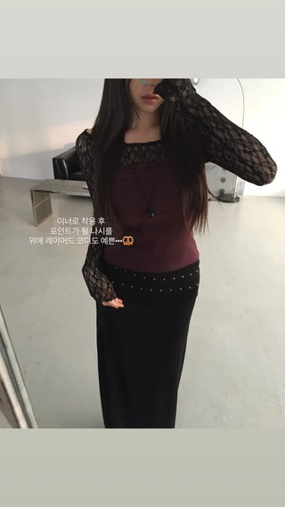 Mina Flower Lace See-Through T