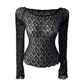 Mina Flower Lace See-Through T