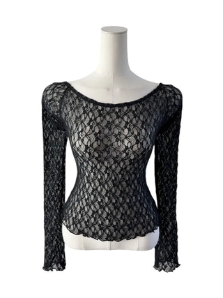Mina Flower Lace See-Through T