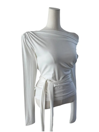 off-shoulder wrap tee