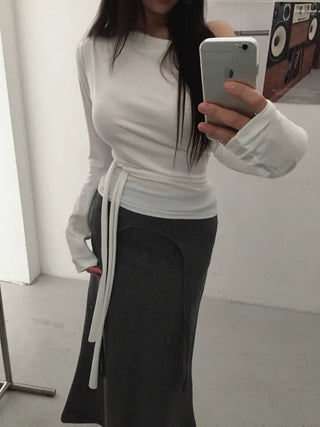 off-shoulder wrap tee