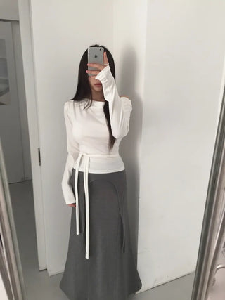 off-shoulder wrap tee