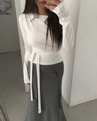 off-shoulder wrap tee