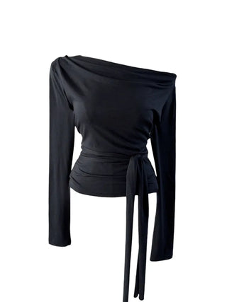 off-shoulder wrap tee