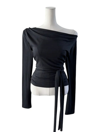 off-shoulder wrap tee