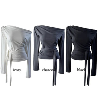 off-shoulder wrap tee