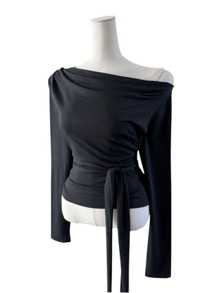 off-shoulder wrap tee