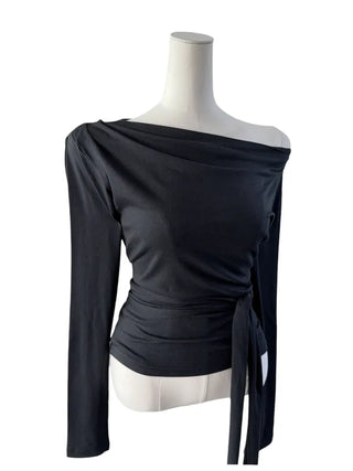 off-shoulder wrap tee