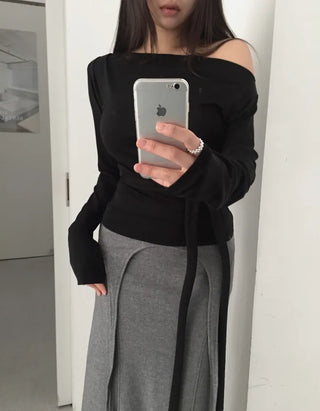 off-shoulder wrap tee