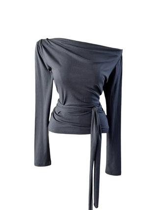 off-shoulder wrap tee