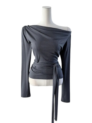 off-shoulder wrap tee