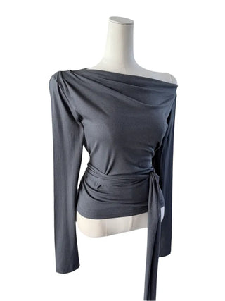 off-shoulder wrap tee