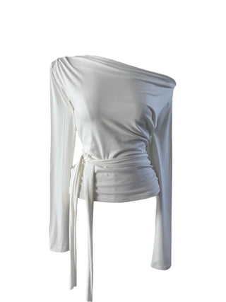 off-shoulder wrap tee