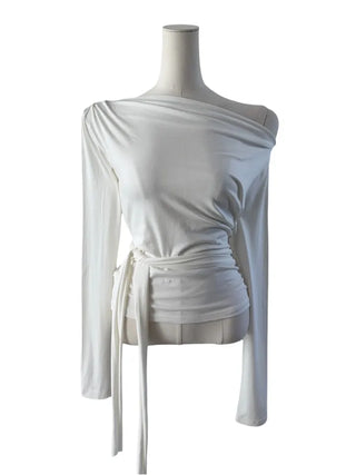 off-shoulder wrap tee