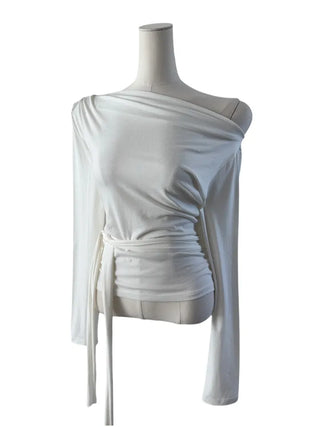 off-shoulder wrap tee