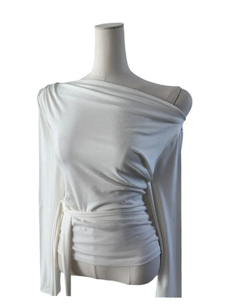 off-shoulder wrap tee