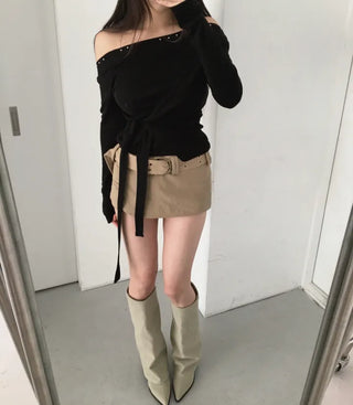 Endevolved Unbalanced Stud Strap Top