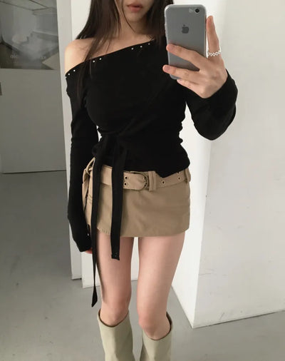 Endevolved Unbalanced Stud Strap Top