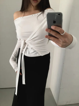 Endevolved Unbalanced Stud Strap Top