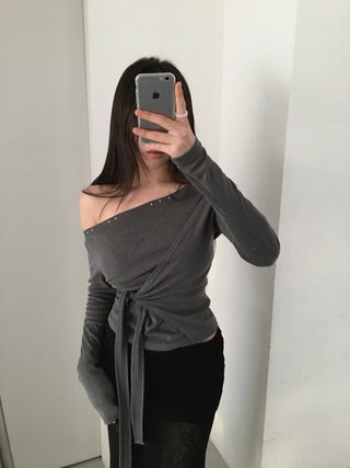 Endevolved Unbalanced Stud Strap Top