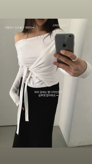 Endevolved Unbalanced Stud Strap Top