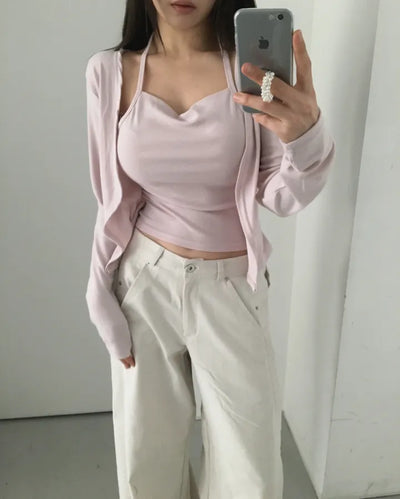 Lily Dreyf Shirring Halterneck Set