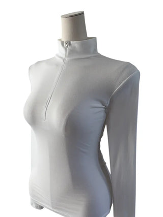Skim high neck zip-up