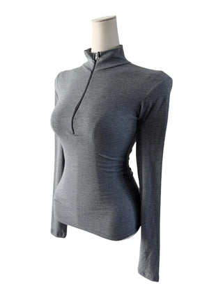 Skim high neck zip-up