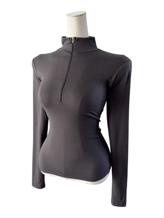 Skim high neck zip-up