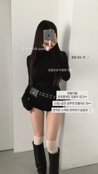 Skim high neck zip-up