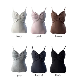 Freel ribbon point sleeveless frill ribbon point nasi