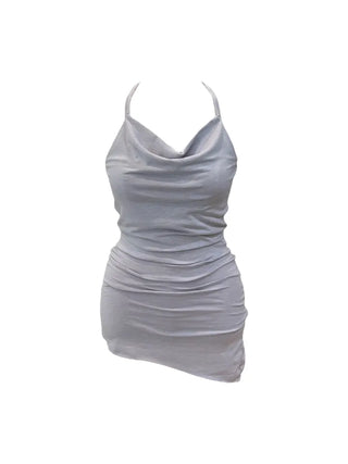 Verdi halterneck drape shirring sleeveless