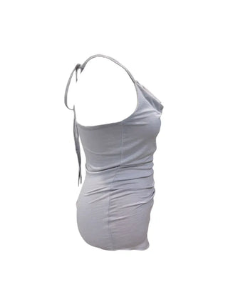 Verdi halterneck drape shirring sleeveless