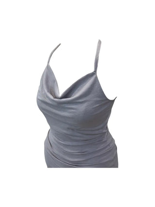 Verdi halterneck drape shirring sleeveless