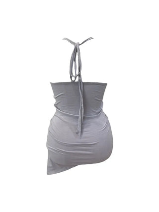 Verdi halterneck drape shirring sleeveless