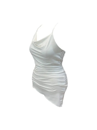 Verdi halterneck drape shirring sleeveless