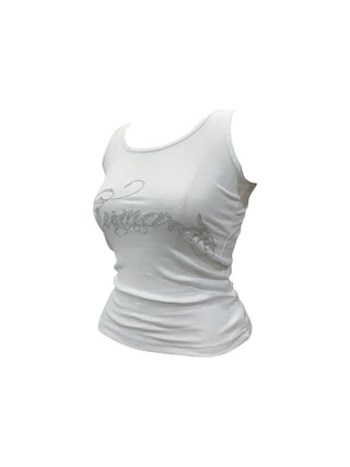 Marie y2k cubic lettering slim sleeveless