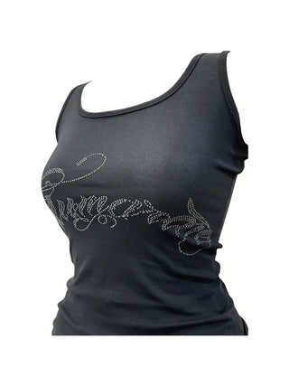 Marie y2k cubic lettering slim sleeveless