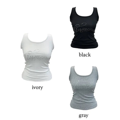 Marie y2k cubic lettering slim sleeveless