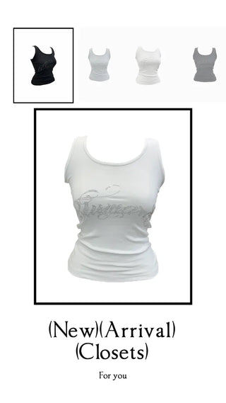 Marie y2k cubic lettering slim sleeveless