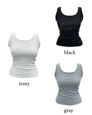 Marie y2k cubic lettering slim sleeveless