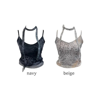 Kuro leopard print mash muffler sleeveless Kuro leopard mesh muffler nasi set